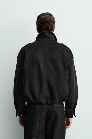 Укороченная куртка из искусственной замши