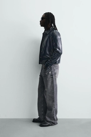 Куртка-рубашка с эффектом винила- Заказать в России