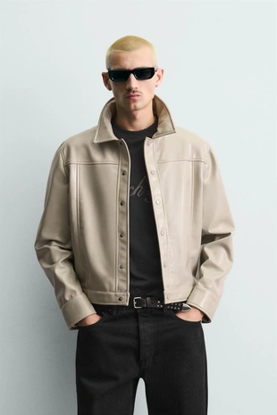 Куртка-рубашка с эффектом винила