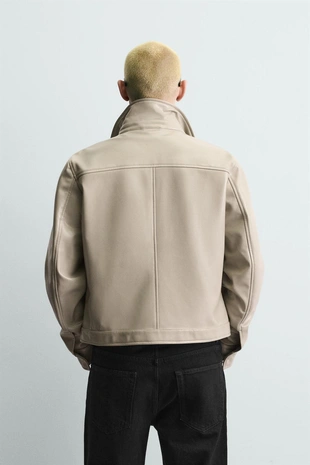 Куртка-рубашка с эффектом винила