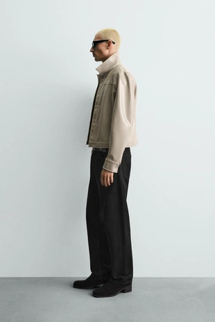 Куртка-рубашка с эффектом винила