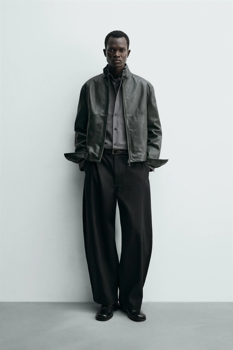 Косуха свободного кроя из натуральной кожи