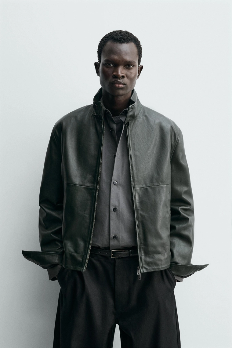 Косуха свободного кроя из натуральной кожи