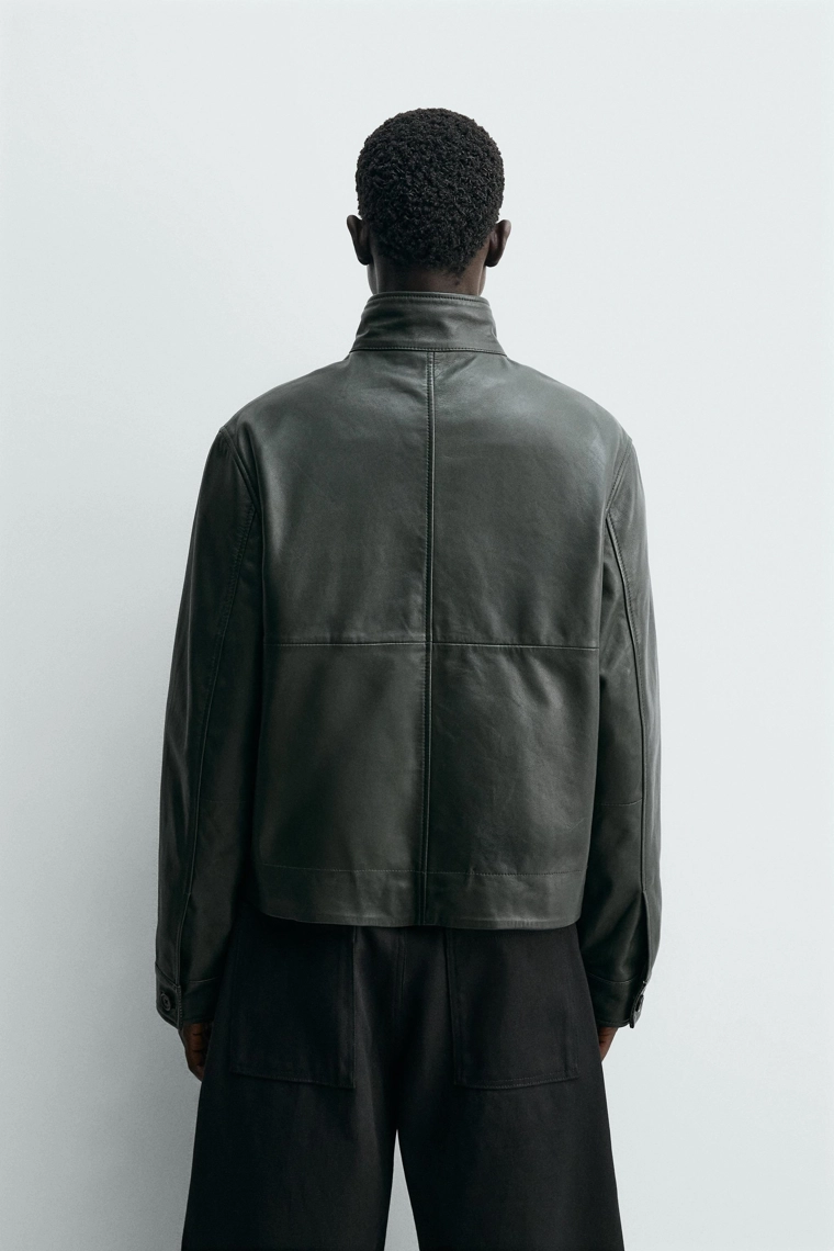 Косуха свободного кроя из натуральной кожи