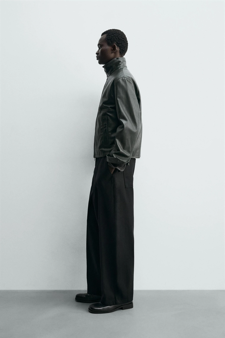 Косуха свободного кроя из натуральной кожи