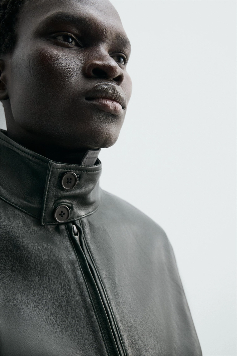 Косуха свободного кроя из натуральной кожи