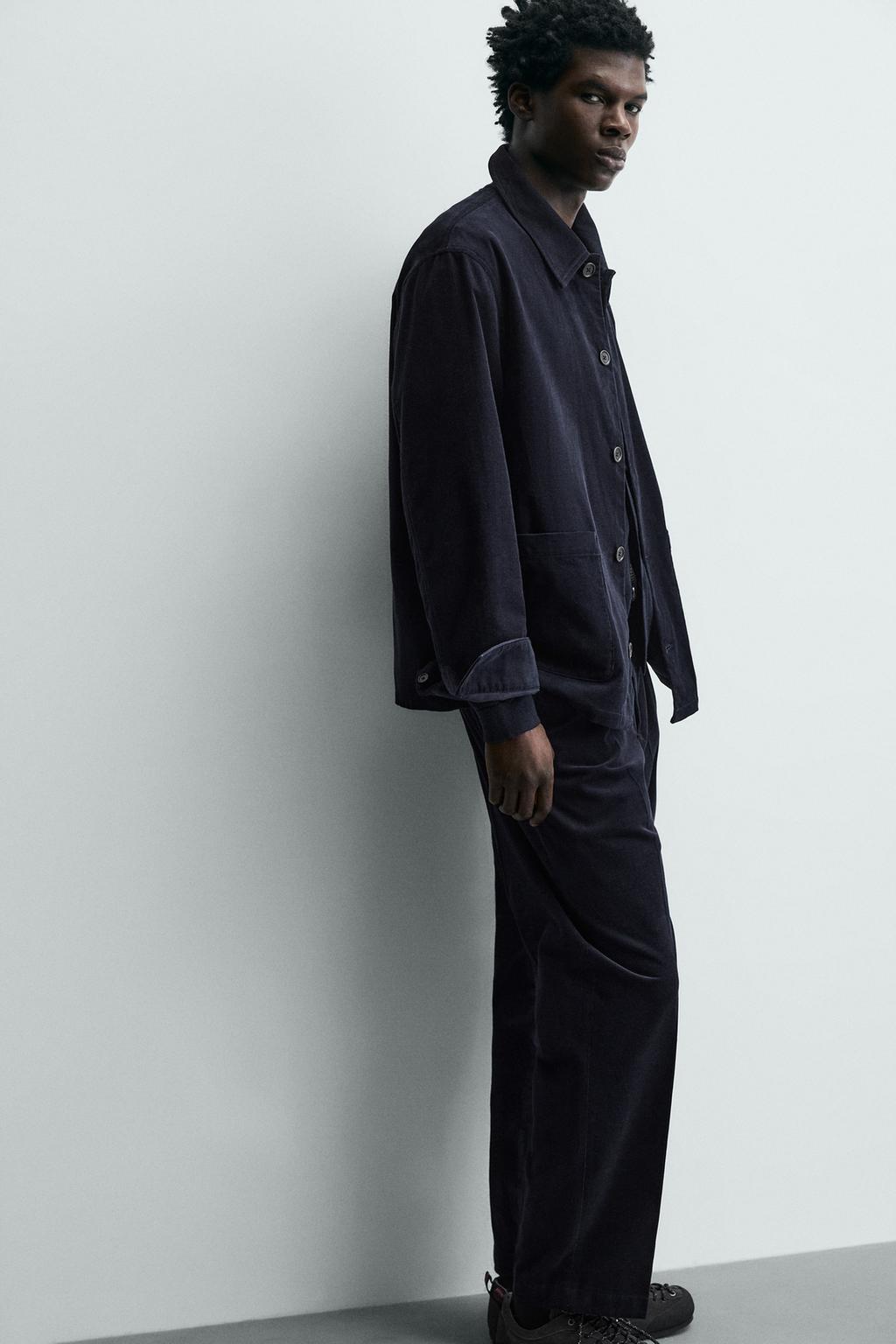 БРЮКИ REGULAR FIT ИЗ ЛЕГКОЙ ВЕЛЬВЕТОВОЙ ТКАНИ