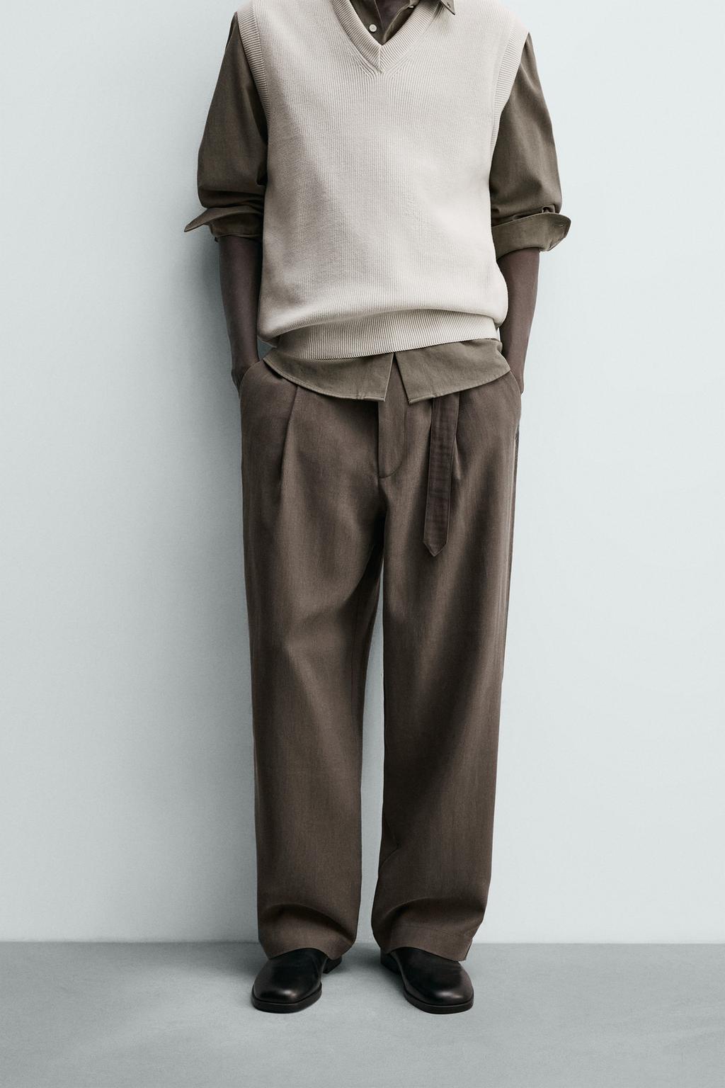 СТРУЯЩИЕСЯ БРЮКИ С РЕМНЕМ