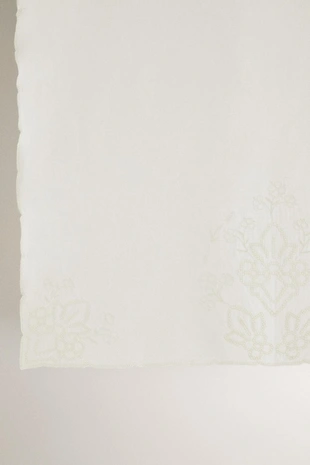 Штора из шифона с вышивкой из льна (набор из 2 шт.)- Заказать в России