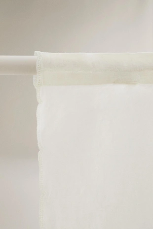 Штора из шифона с вышивкой из льна (набор из 2 шт.)- Заказать в России