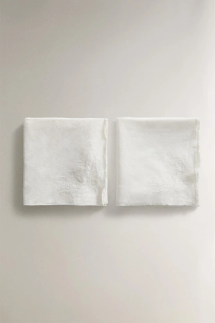 Штора из шифона с вышивкой из льна (набор из 2 шт.)- Заказать в России