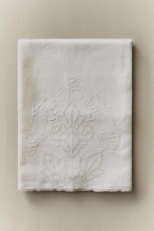 Штора из шифона с вышивкой из льна (набор из 2 шт.)- Заказать в России