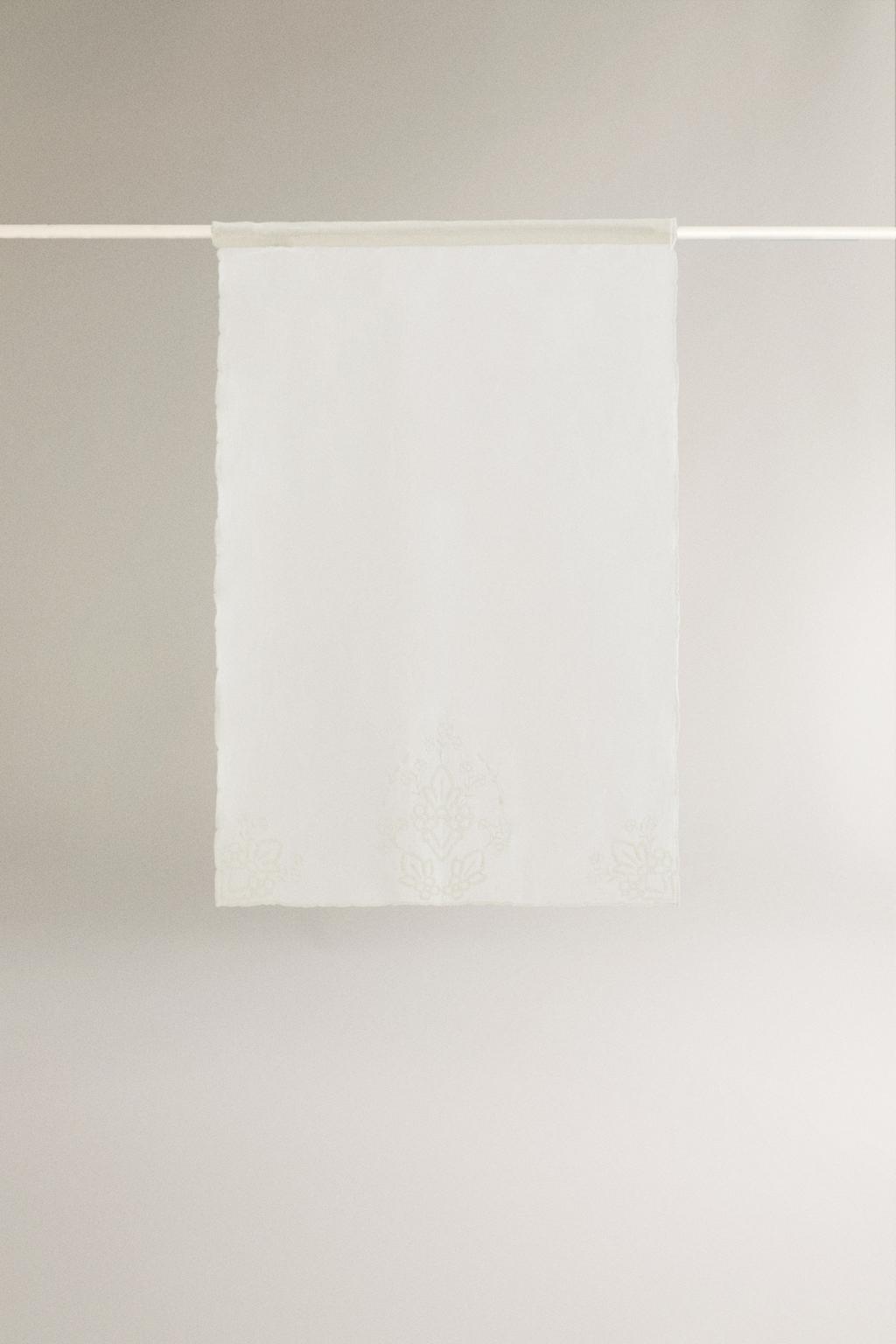 Штора из шифона с вышивкой из льна (набор из 2 шт.)