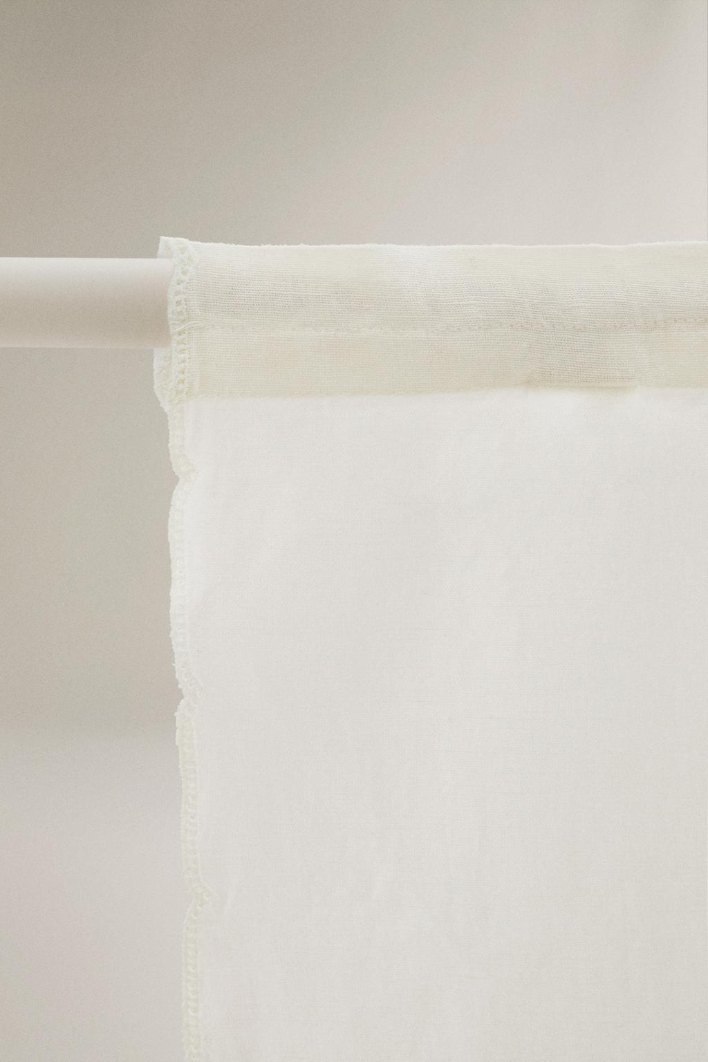 Штора из шифона с вышивкой из льна (набор из 2 шт.)