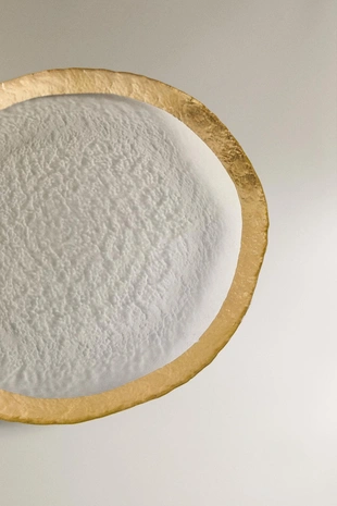 Стеклянная подставка с золотым краем- Заказать в России