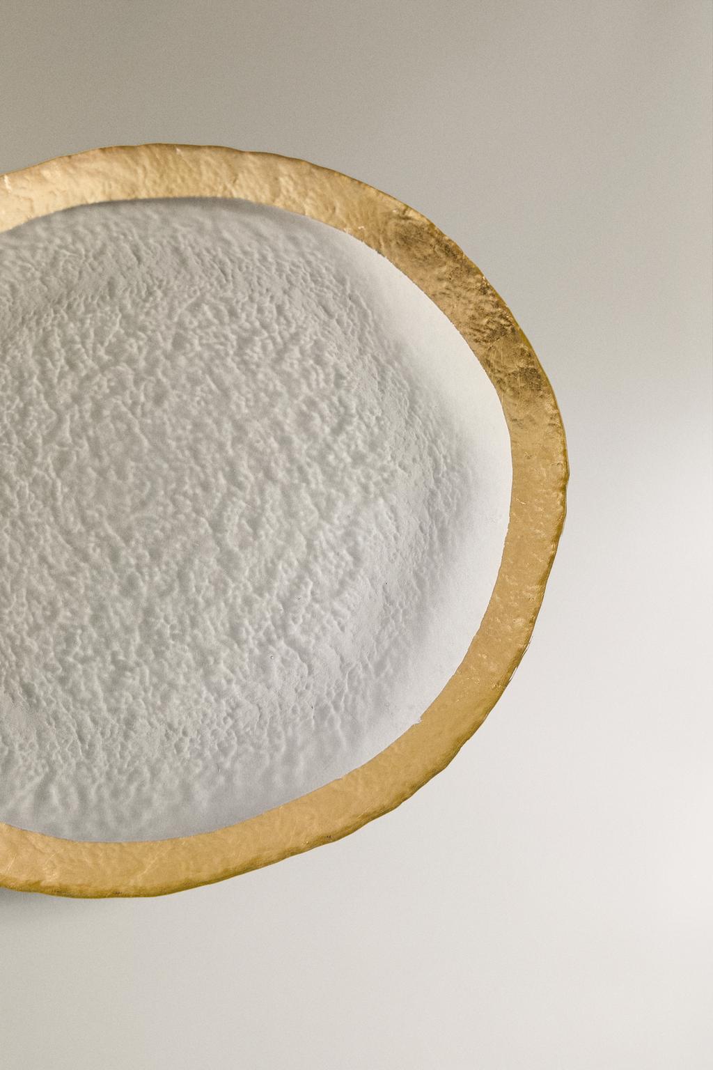 Стеклянная подставка с золотым краем