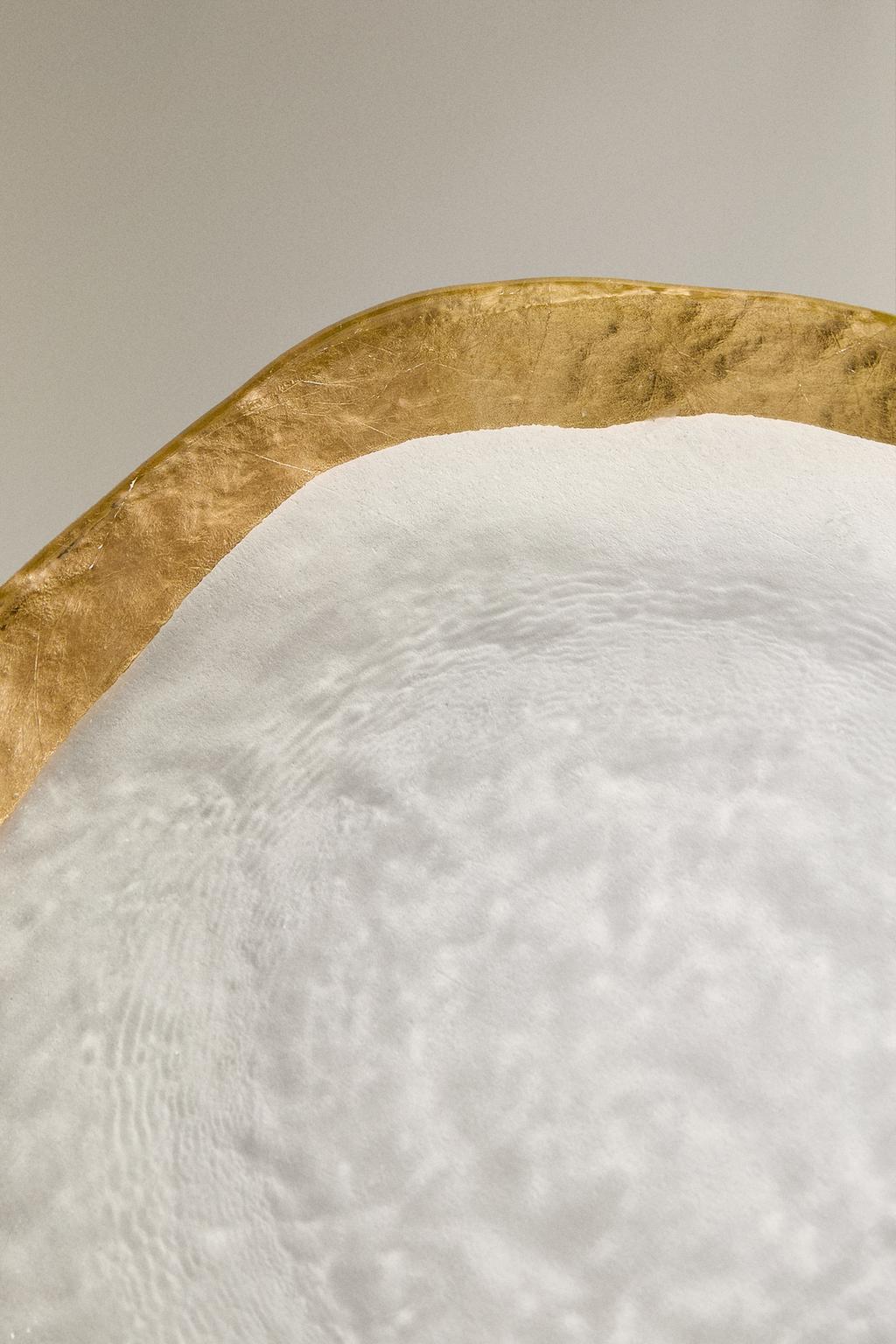 Стеклянная боковая тарелка с золотым краем