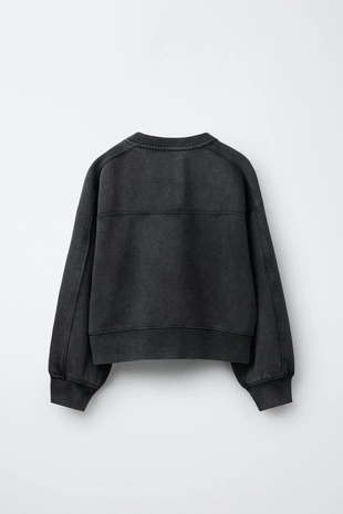 Толстовка из ткани с эффектом потертости с надписью