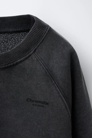 Толстовка из ткани с эффектом потертости с надписью- Заказать в России