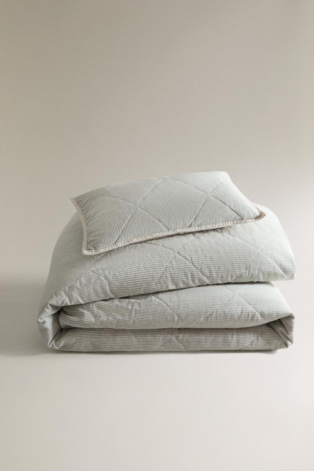 Детское хлопковое одеяло в полоску