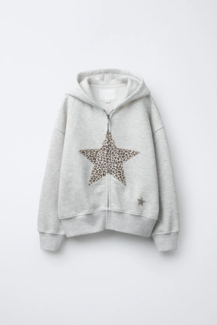 Толстовка на молнии с анималистическим принтом звезды- Заказать в России