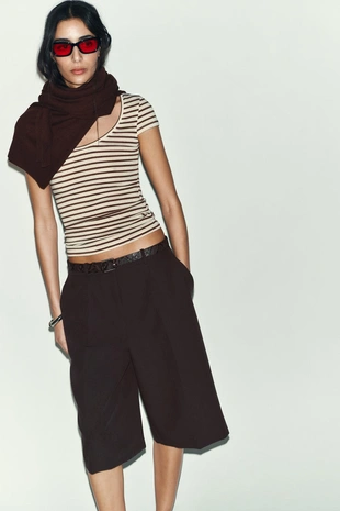 Футболка в полоску с коротким рукавом- Заказать в России