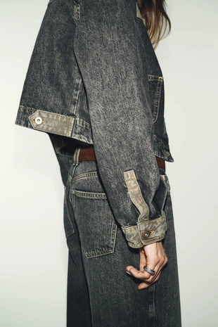 Комбинированная джинсовая куртка Z1975- Заказать в России