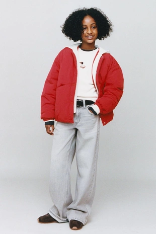 Стеганая куртка с капюшоном из флиса- Заказать в России