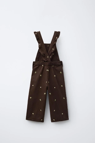 Длинный комбинезон с вышитыми цветами- Заказать в России