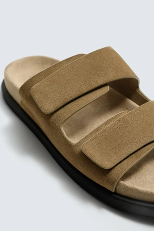 Кожаные сандалии с двумя ремешками- Заказать в России