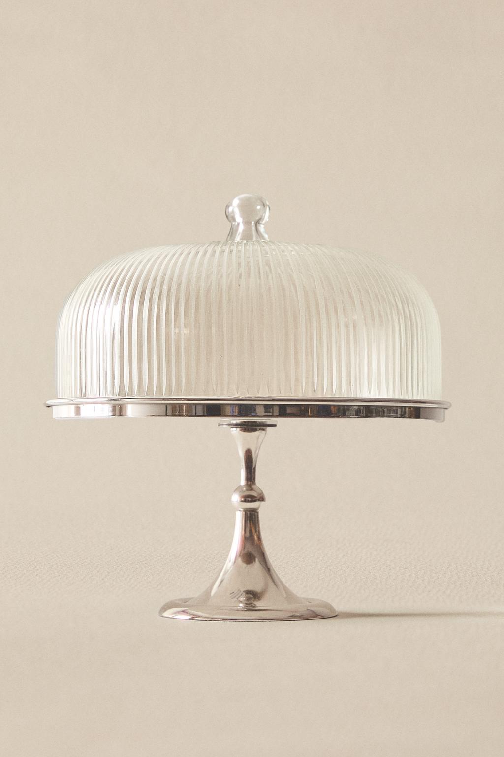 Поднос для торта из металла и стекла