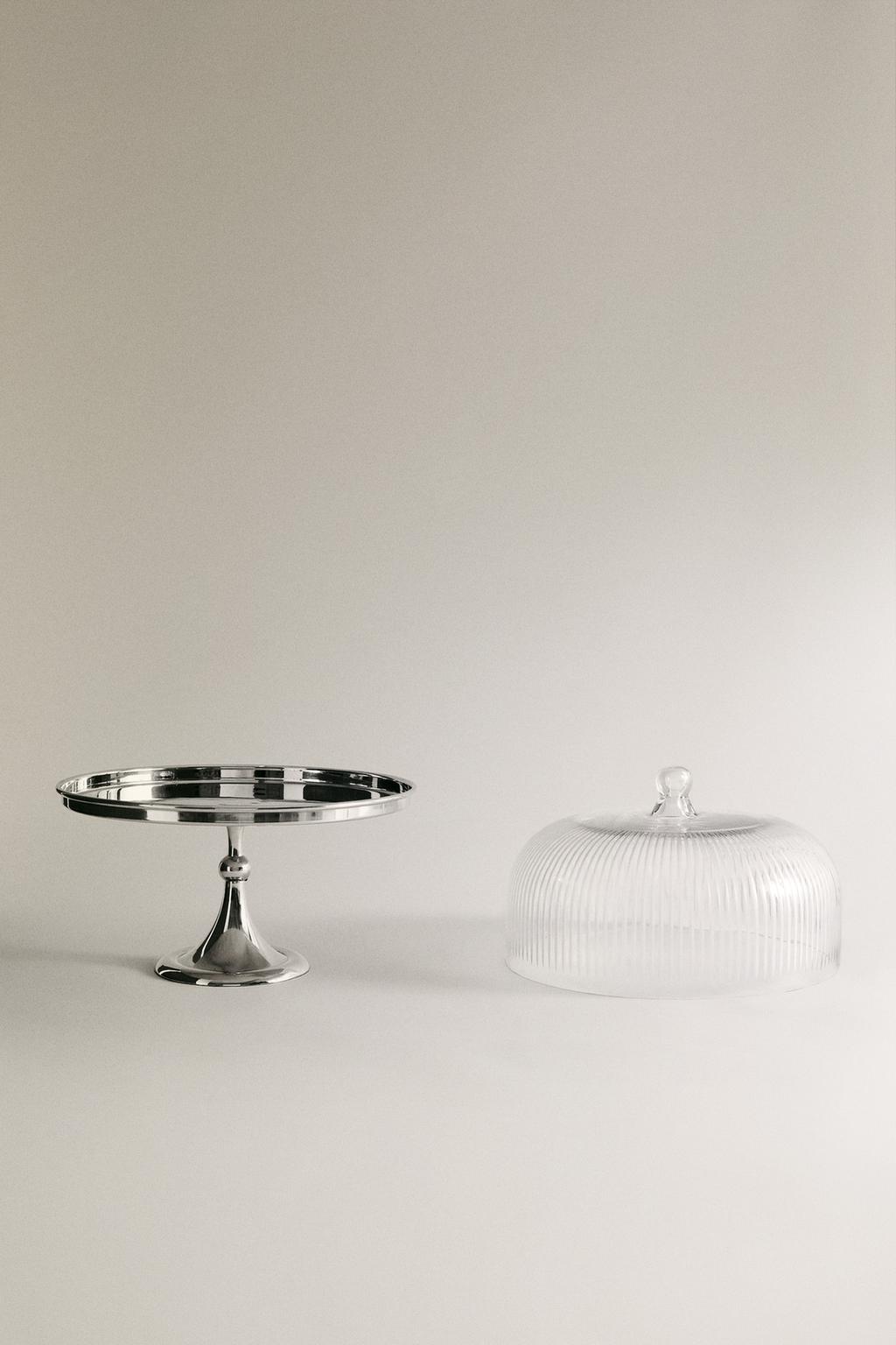 Поднос для торта из металла и стекла