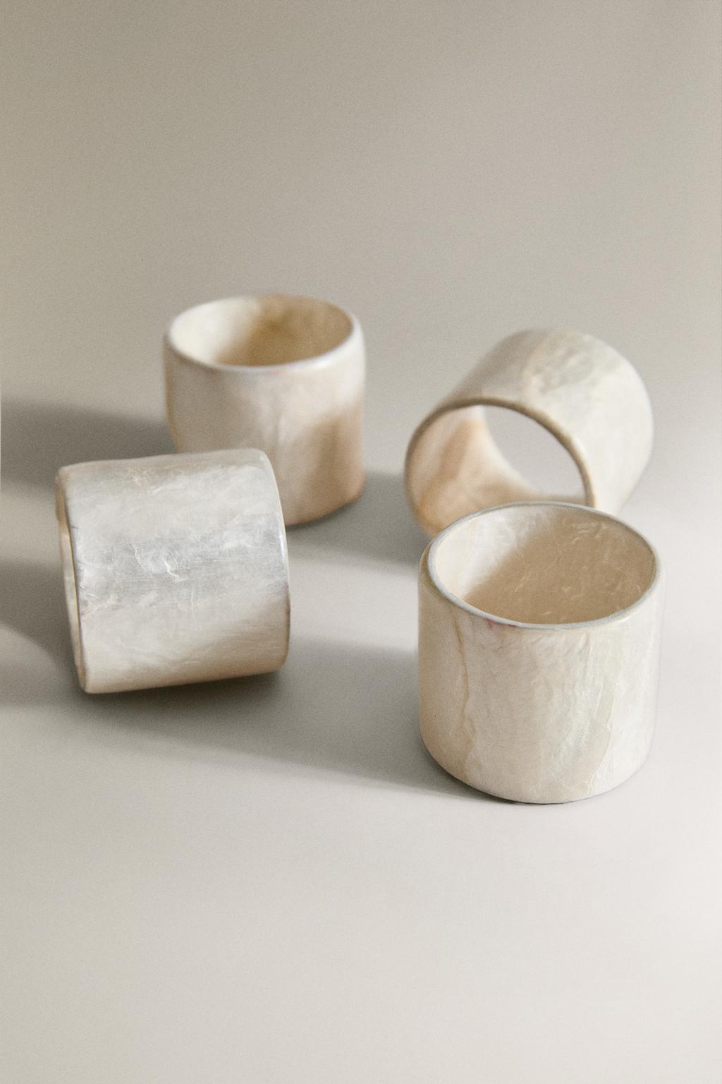 Набор кольцев для салфеток из раковины (набор из 4 штук)