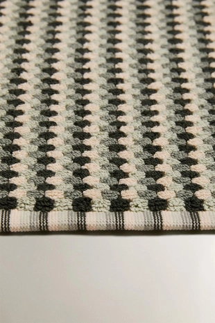 Хлопковый коврик для ванны с геометрическим жаккардовым узором- Заказать в России