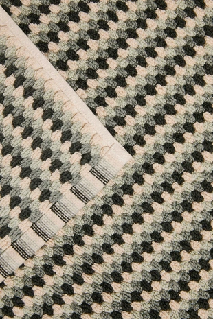 Хлопковый коврик для ванны с геометрическим жаккардовым узором- Заказать в России