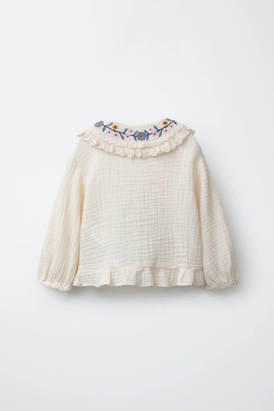 Рубашка с вышивкой «цветы»- Заказать в России