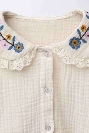 Рубашка с вышивкой «цветы»- Заказать в России