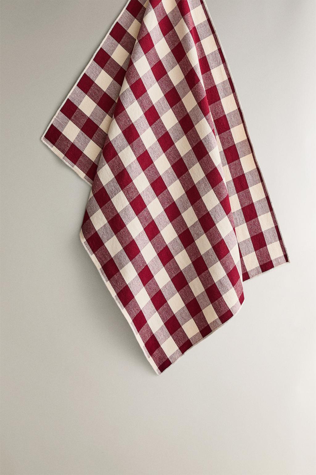 Набор больших хлопковых чайных полотенец в клетку (набор из 2)