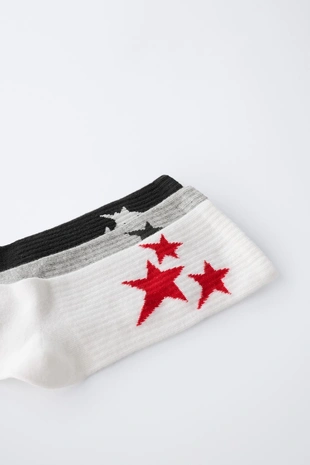 Набор из трех пар носков с принтом «звезды»- Заказать в России