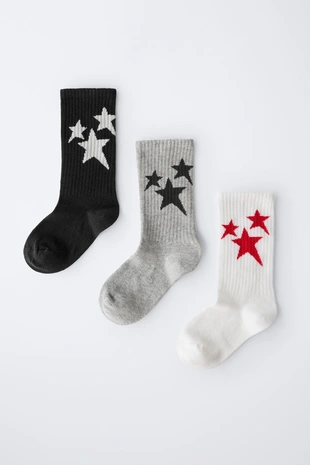 Набор из трех пар носков с принтом «звезды»- Заказать в России