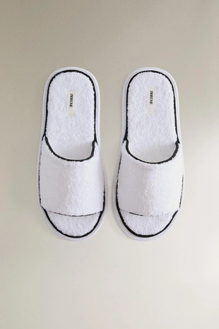 Тапочки-сабо из махрового полотна с обрамлением- Заказать в России