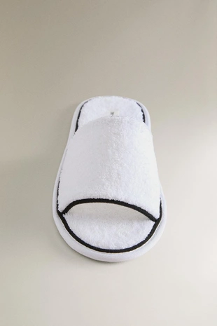 Тапочки-сабо из махрового полотна с обрамлением- Заказать в России