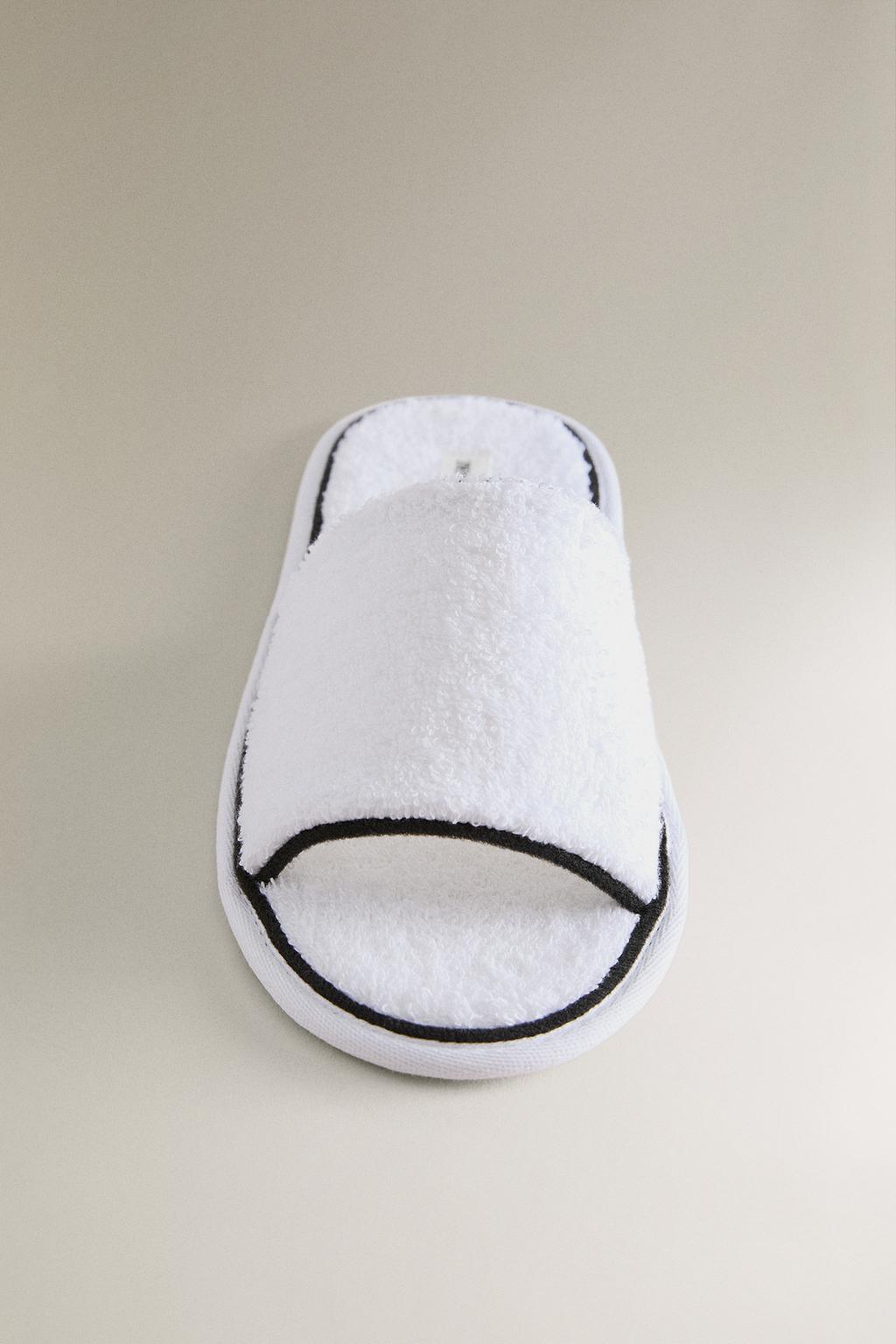 Тапочки-сабо из махрового полотна с обрамлением