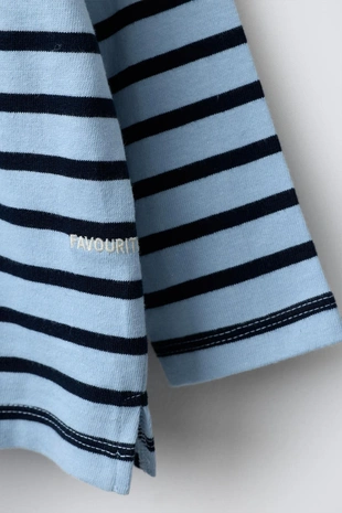 Майка в полоску с вышитой надписью- Заказать в России