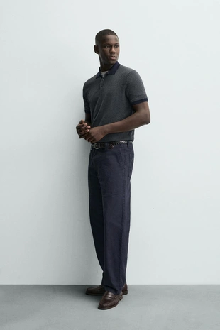 Трикотажное поло в полоску классического кроя