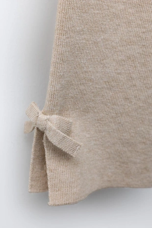 Трикотажные брюки-кюлоты с бантами