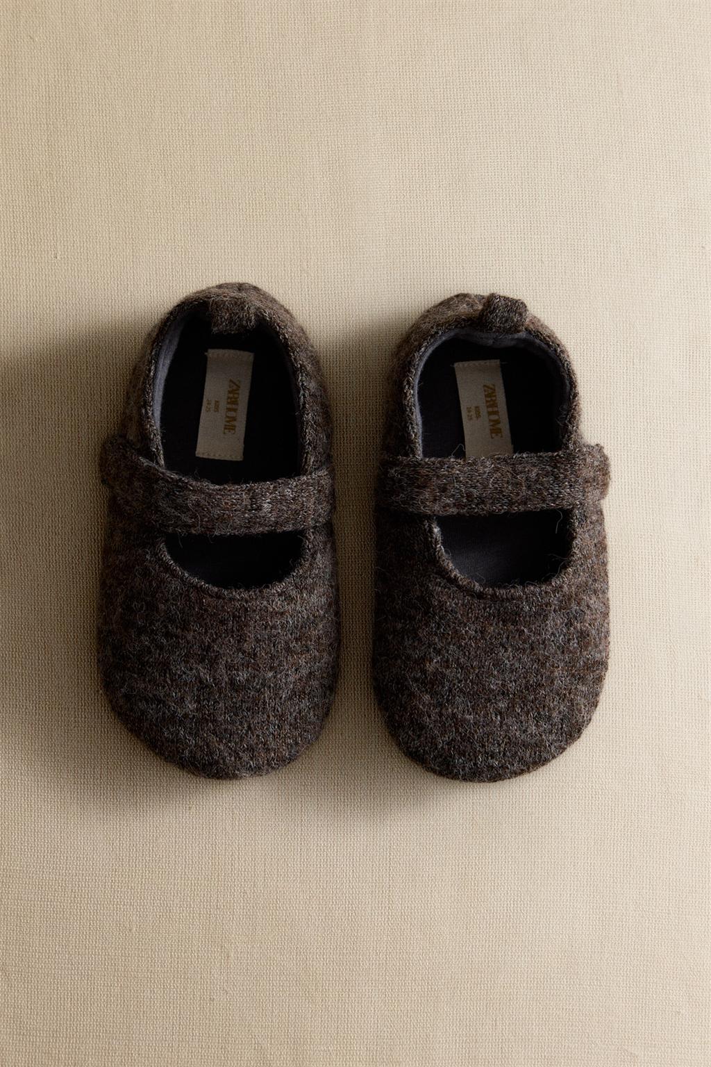 Детские балетки в полушерстяном стиле