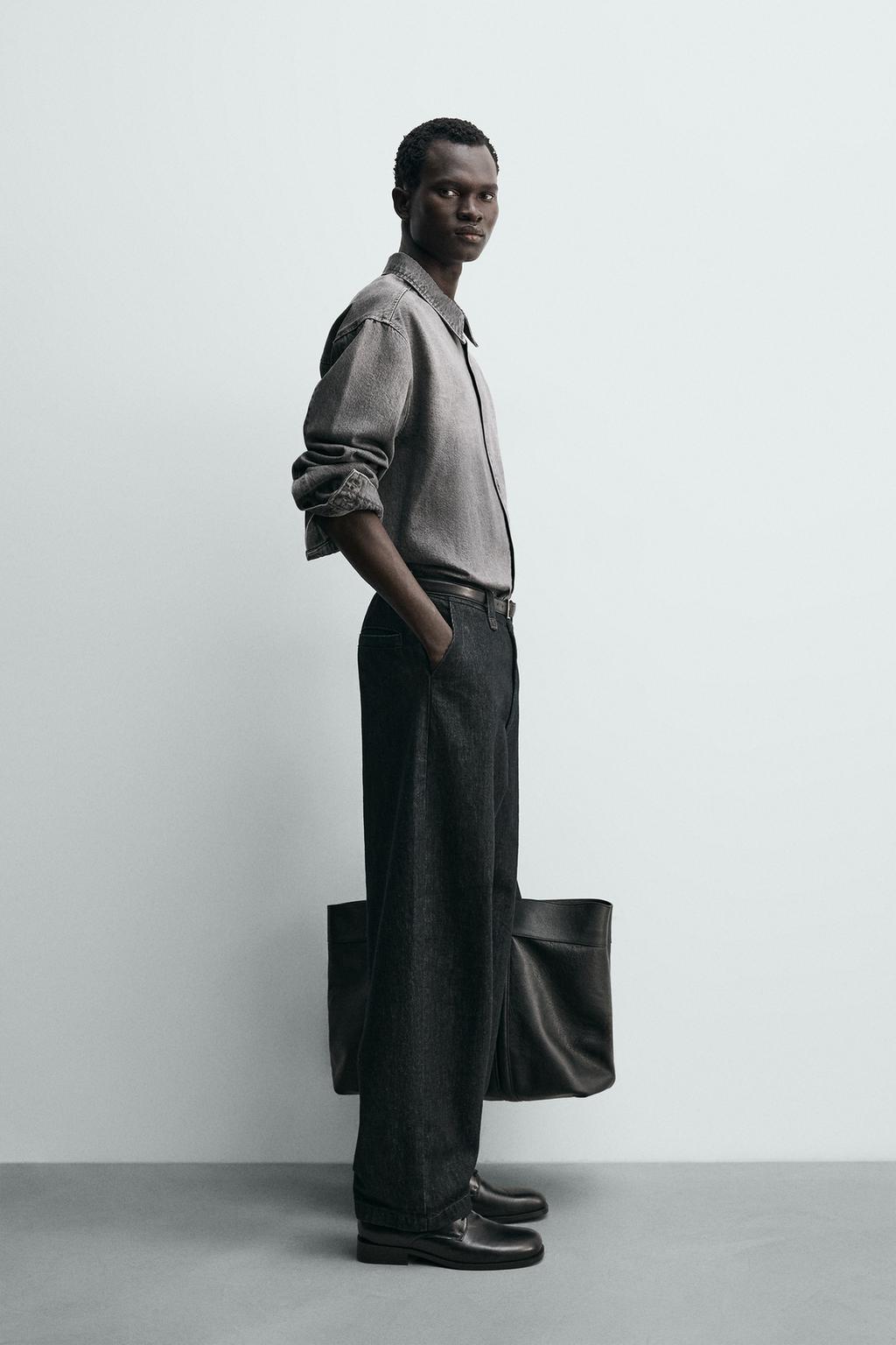 РУБАШКА RELAXED FIT ИЗ ВЫЦВЕТШЕГО ДЕНИМА