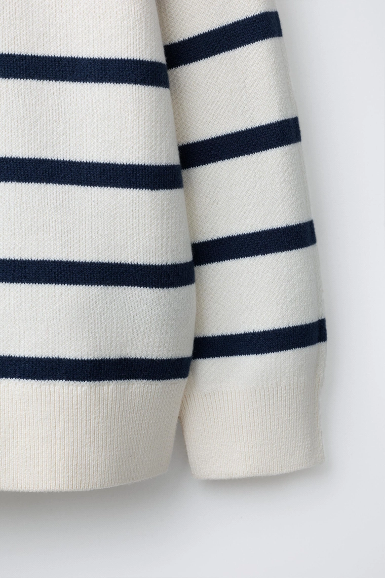 Полосатый вязаный свитер