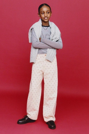 Джинсы WIDE LEG в горошек- Заказать в России